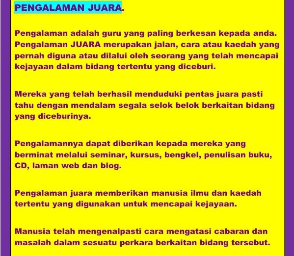 Motivasi Modal Insan Juara